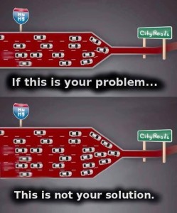 If this is your problem, more roads isn't the solution.