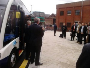 Borough Mayor and Leader Open Bus Station: Cycle Park in Background